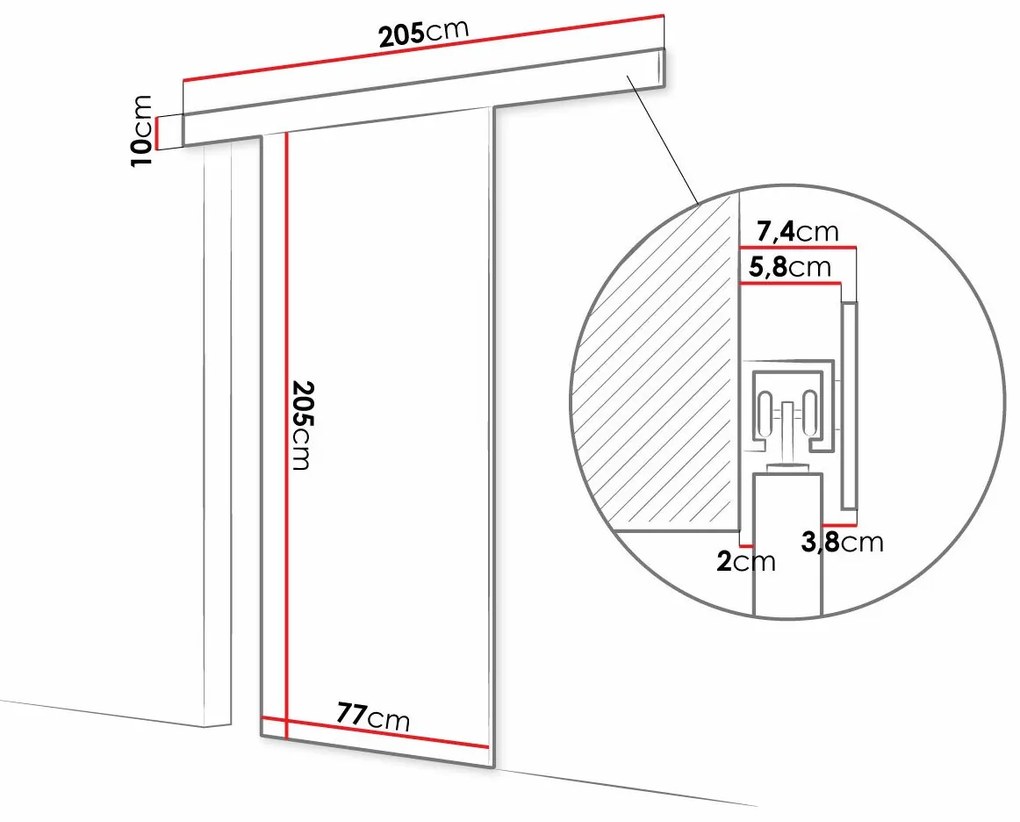 Συρόμενες πόρτες Atlanta 186, Άσπρο, Πλαστικοποιημένη μοριοσανίδα, Άσπρο, Αλουμίνιο | Epipla1.gr