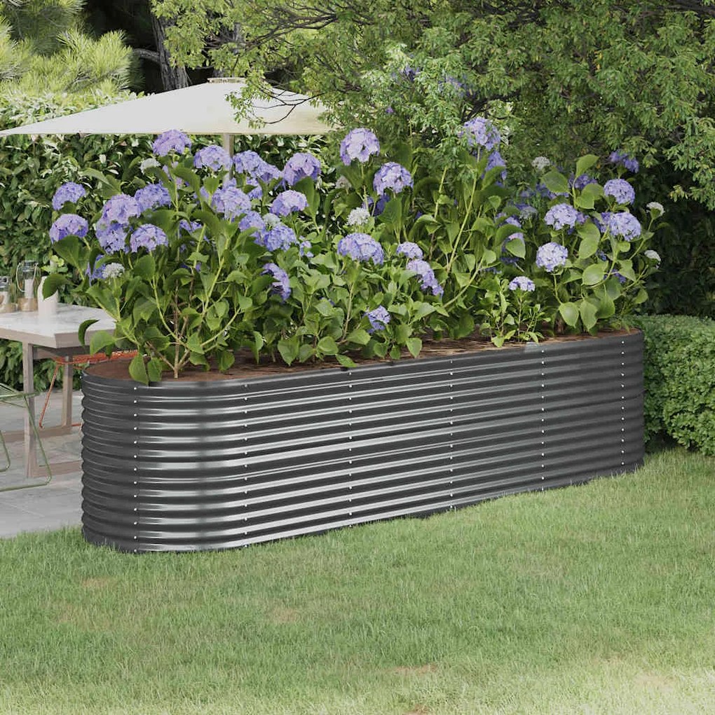 vidaXL Ζαρντινιέρα Ανθρακί 296x80x68 εκ Ατσάλι με Ηλεκτρ. Βαφή Πούδρας