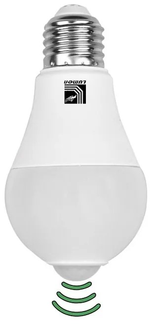 Adeleq Λάμπα Led Αχλάδι Ε27 12W Με Ανιχνευτή Κίνησης Yπέρυθρης Ακτίνας Λευκό 4-33121