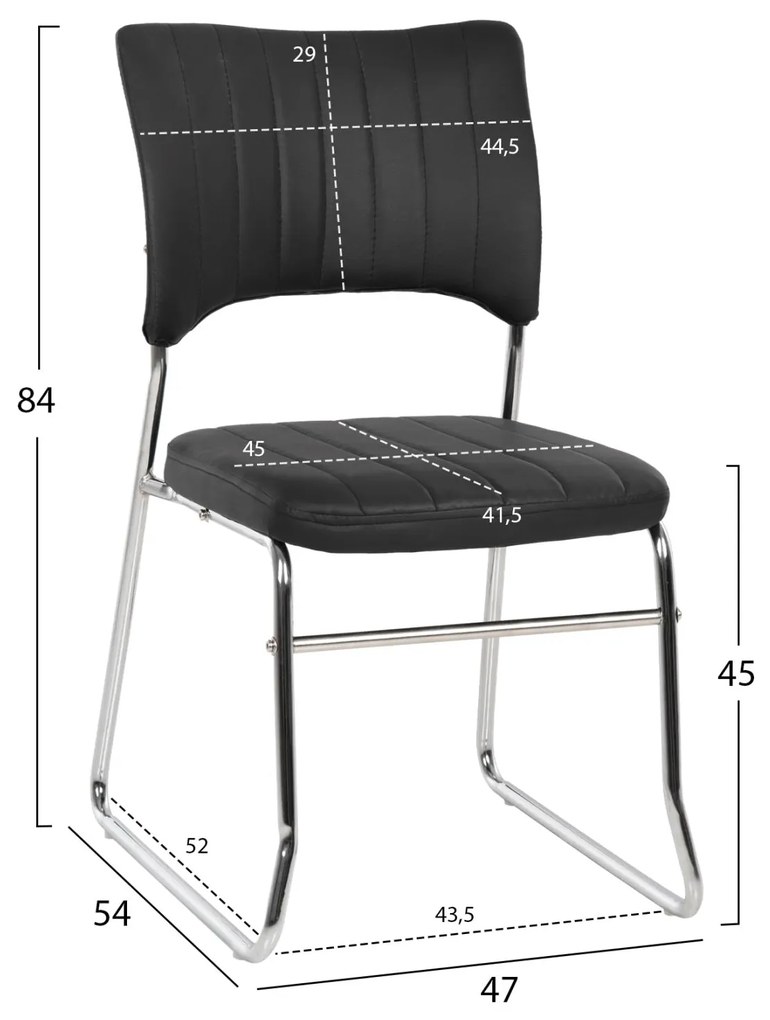 ΚΑΡΕΚΛΑ QUENTI  ΜΑΥΡΗ 47x54x84 εκ. 4αδα