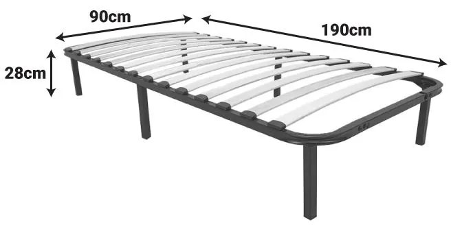 Σομιές μεταλλικός Amaso σε μαύρη απόχρωση 90x190x28εκ 90x190x28 εκ.