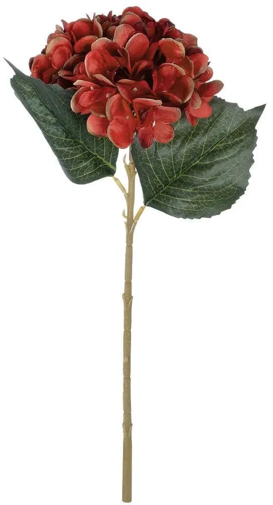 Τεχνητό Λουλούδι Hydrangea 21174 47cm Green-Red GloboStar Πολυαιθυλένιο,Ύφασμα