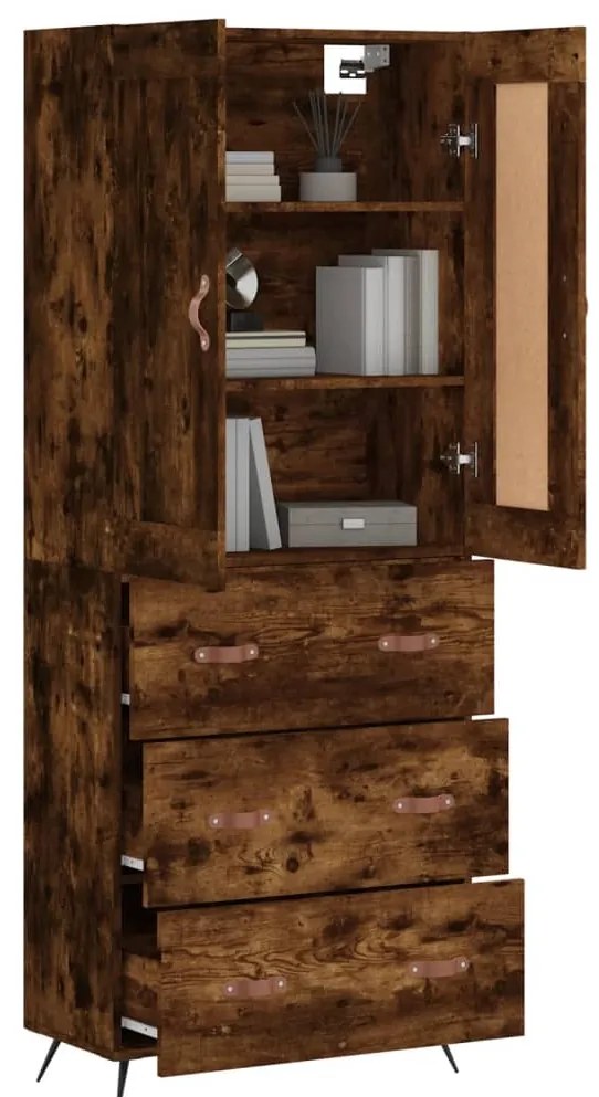 vidaXL Ντουλάπι Καπνιστή Δρυς 69,5x34x180 εκ. από Επεξεργασμένο Ξύλο