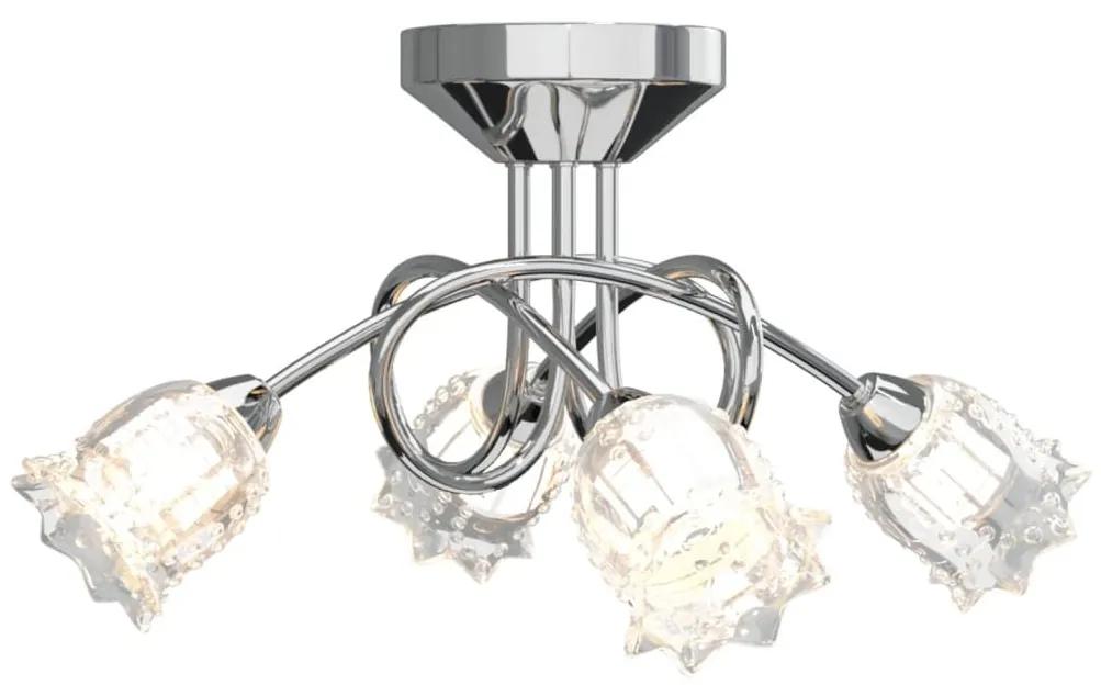 Φωτιστικό Οροφής με Γυάλινα Καπέλα Λουλουδιών για 4 Φώτα LED G9 - Διαφανές