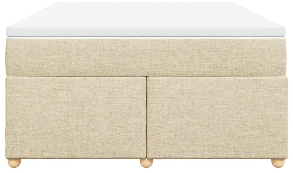 Κρεβάτι Boxspring με Στρώμα Κρεμ 140x190 εκ. Υφασμάτινο - Κρεμ