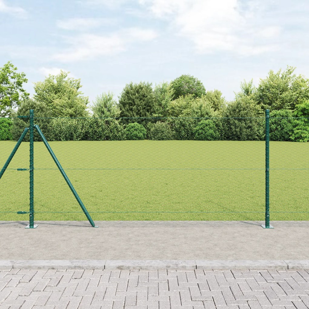 vidaXL Hexagon Fence Πράσινος 1x50 μ Χάλυβας