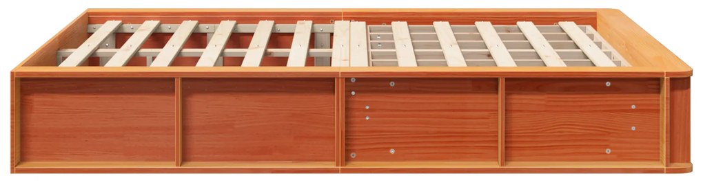 vidaXL Σκελετός Κρεβατιού Καφέ κεριού 140 x 190 cm Μασίφ ξύλο
