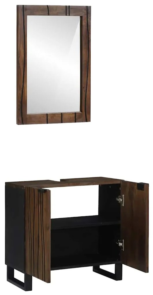 vidaXL Σετ Επίπλων Μπάνιου 2 pcs Καρυδιά Καφέ Επεξεργασμένο ξύλο