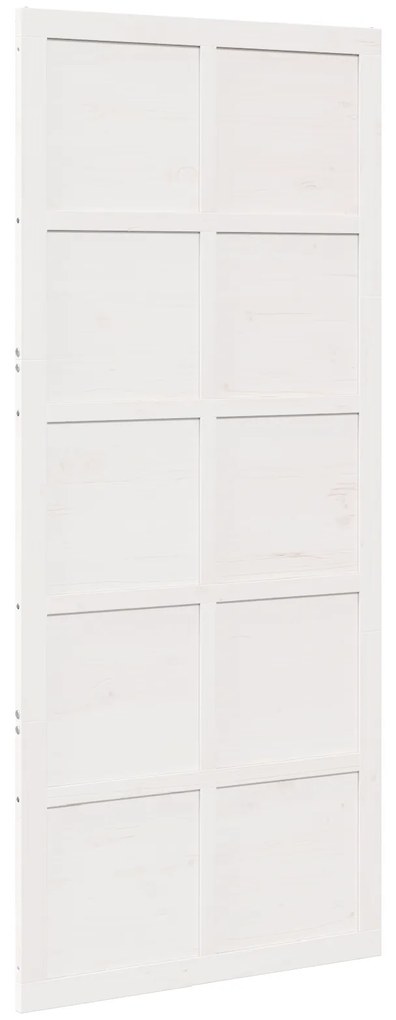 vidaXL Πόρτα αχυρώνα Λευκό 90 x 210 cm Μασίφ ξύλο πεύκου