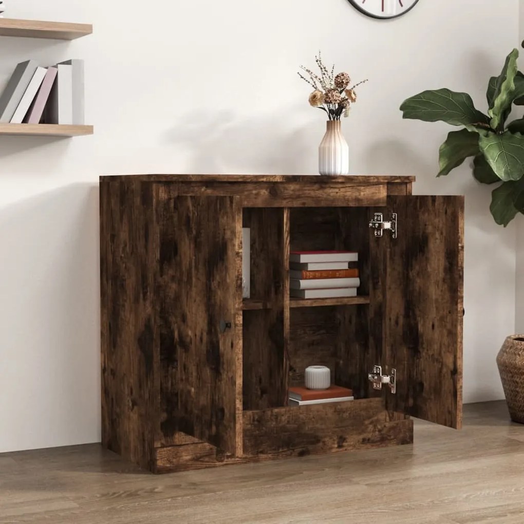 vidaXL Μπουφές Καπνιστή Δρυς 70x35,5x67,5 εκ. από Επεξεργασμένο Ξύλο