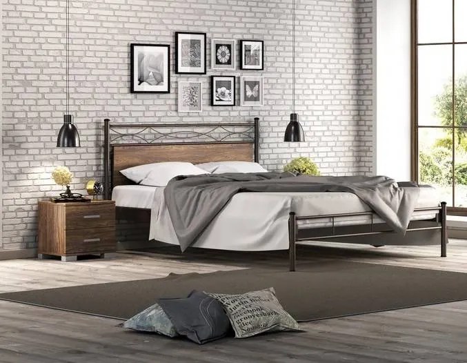 Κρεβάτι Αριάδνη για στρώμα 160χ200 υπέρδιπλο με επιλογή χρώματος