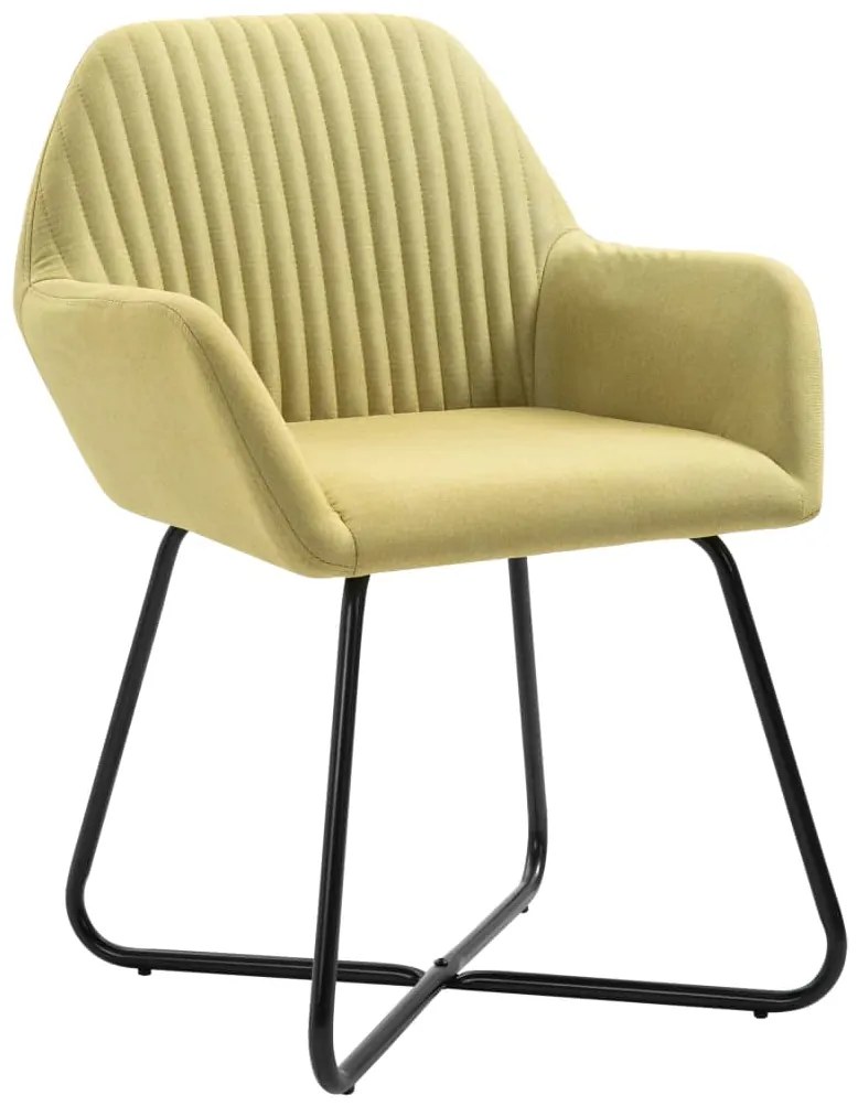 vidaXL Καρέκλες Τραπεζαρίας 2 τεμ Πράσινες Υφασμάτινες