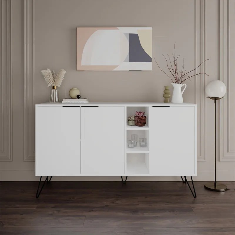 Μπουφές Clara pakoworld λευκό 142x35.5x83εκ - 119-001133 - 119-001133