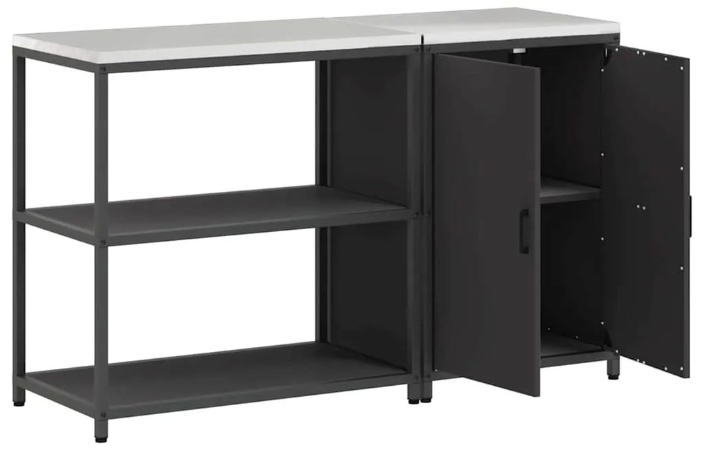 vidaXL Σετ Αποθήκευσης Κουζίνας 2 pcs Μαύρο Ψυχρής έλασης χάλυβας