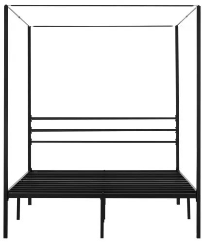 VEVOR Queen Size Canopy Bed Frame Metal Canopy Bed with Four Posters Black