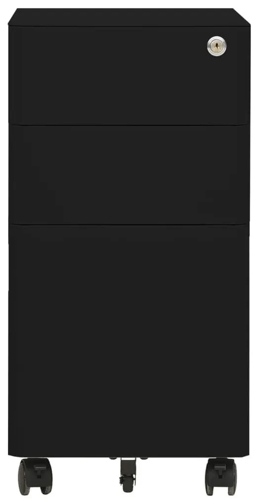 Αρχειοθήκη Φορητή Μαύρη 30 x 45 x 59 εκ. Ατσάλινη - Μαύρο