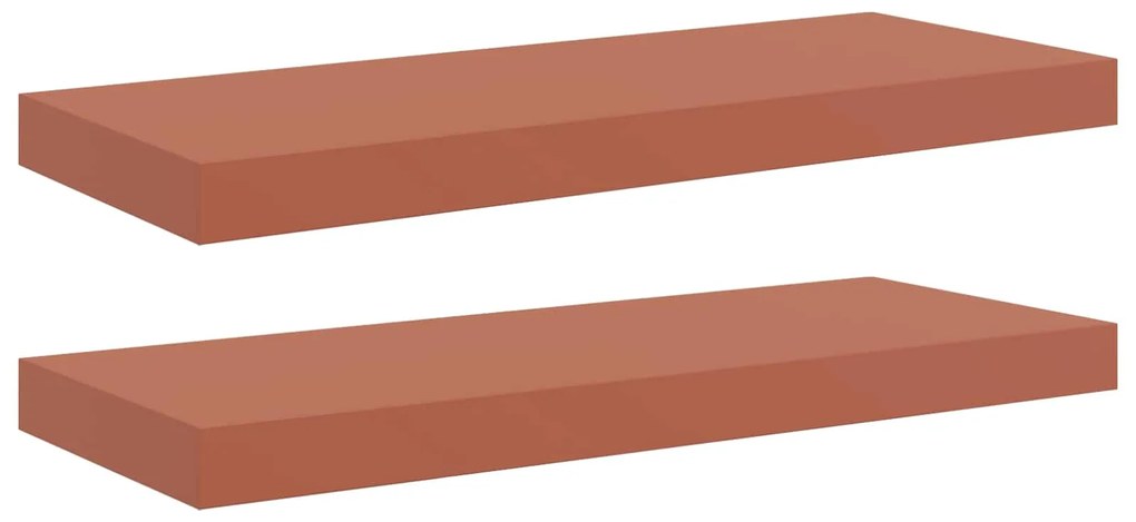 vidaXL Ράφι Τοίχου 2 pcs Κόκκινο 50 x 23 x 4 εκ. Επεξεργασμένο ξύλο