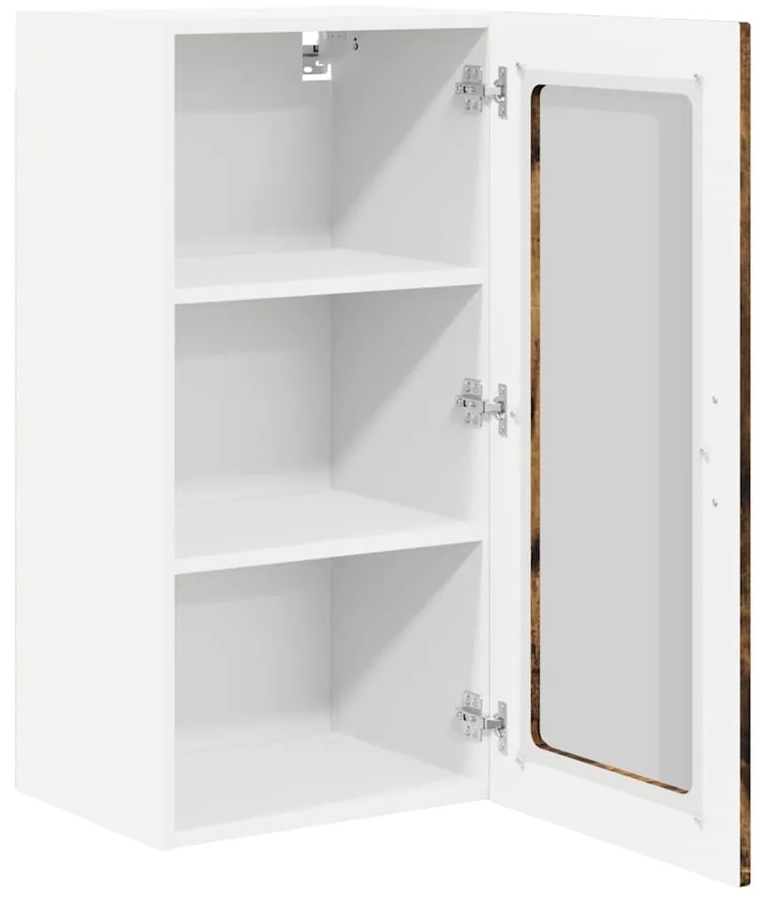 vidaXL Ντουλάπα Κουζίνας με ράφι 2 pcs Καπνιστό Δρύς 40 x 31 x 80 εκ.