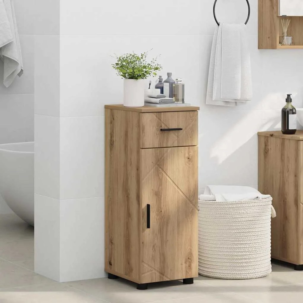 vidaXL Ντουλάπι Μπάνιου με συρτάρι artisan δρυς 30 x 35 x 80 εκ
