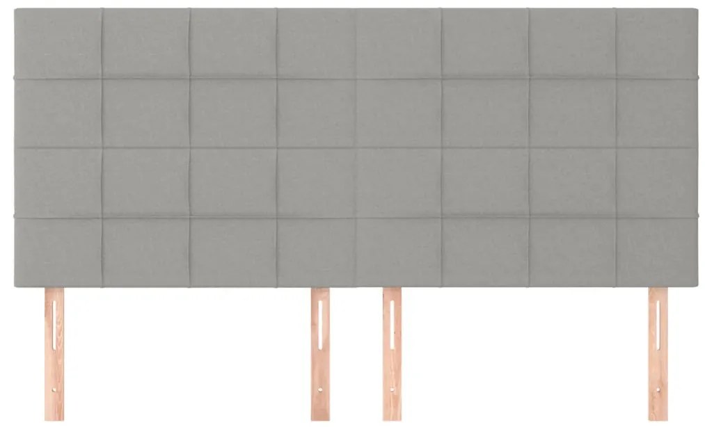vidaXL Κεφαλάρια Κρεβατιού 4 τεμ.Αν. Γκρι 100x5x78/88 εκ. Υφασμάτινο