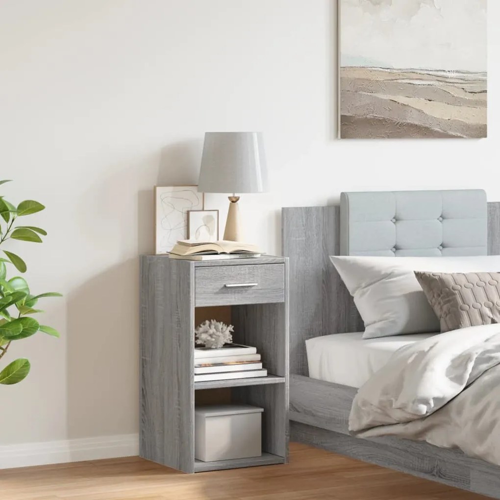 vidaXL Κομοδίνο Γκρι Sonoma 35x34x65 εκ. από Επεξεργασμένο Ξύλο