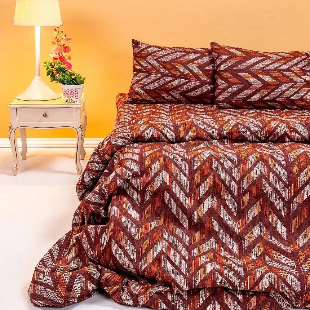 Παπλωματοθήκη Φανελένια District Bordeaux Melinen Μονό 165x245cm 100% Cotton Flannel