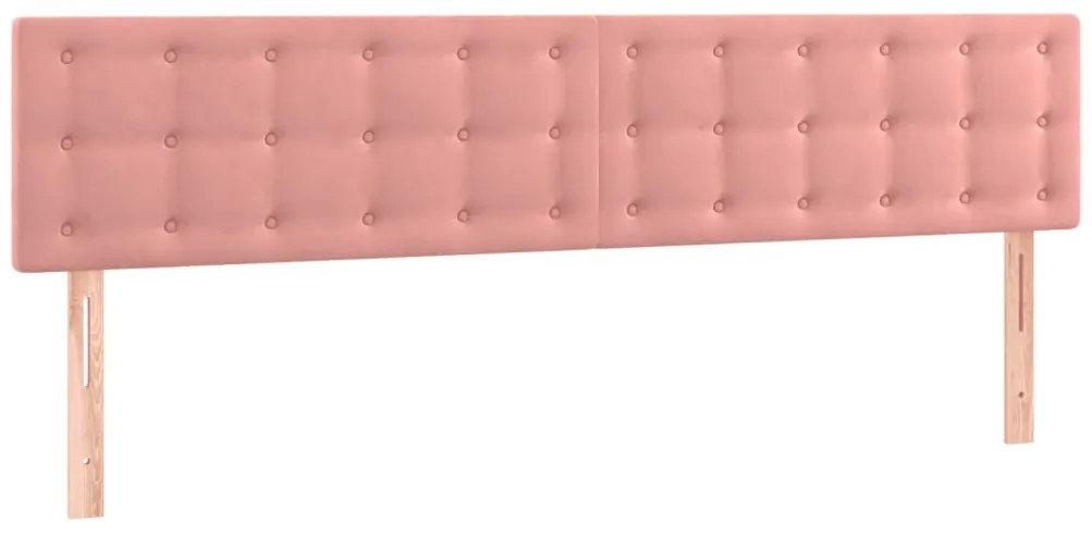 vidaXL Κεφαλάρι Κρεβατιού LED Ροζ 200x5x78/88 εκ. Βελούδινο
