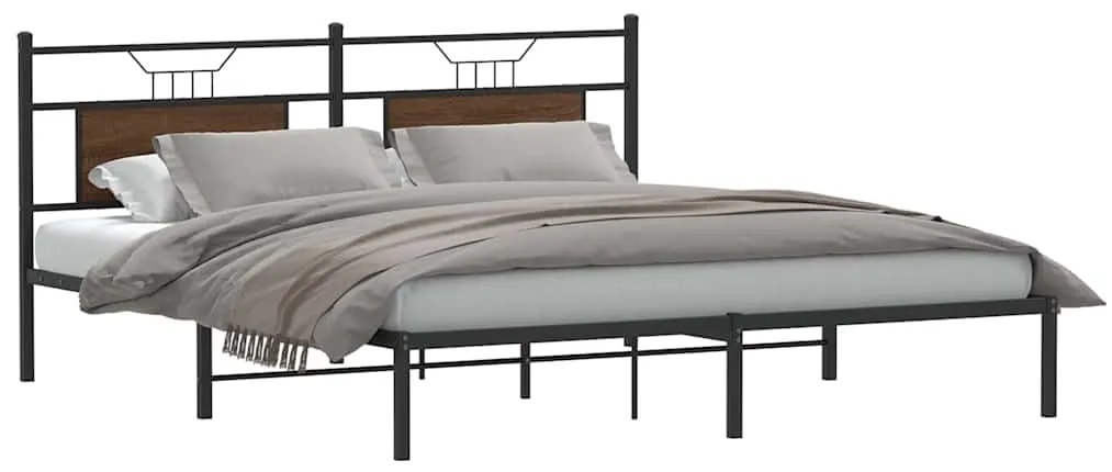 vidaXL Πλαίσιο Κρεβατιού Χωρ. Στρώμα Καφέ Δρυς 183x213 εκ Επεξ. Ξύλο