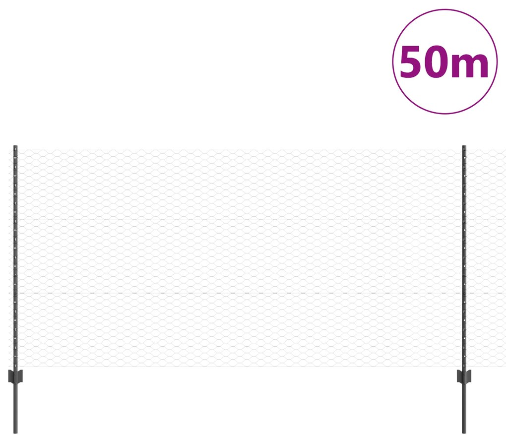vidaXL Πόλοι φράκτη 22 τμχ U-Channel Γκρι 120 εκ. Ατσάλι
