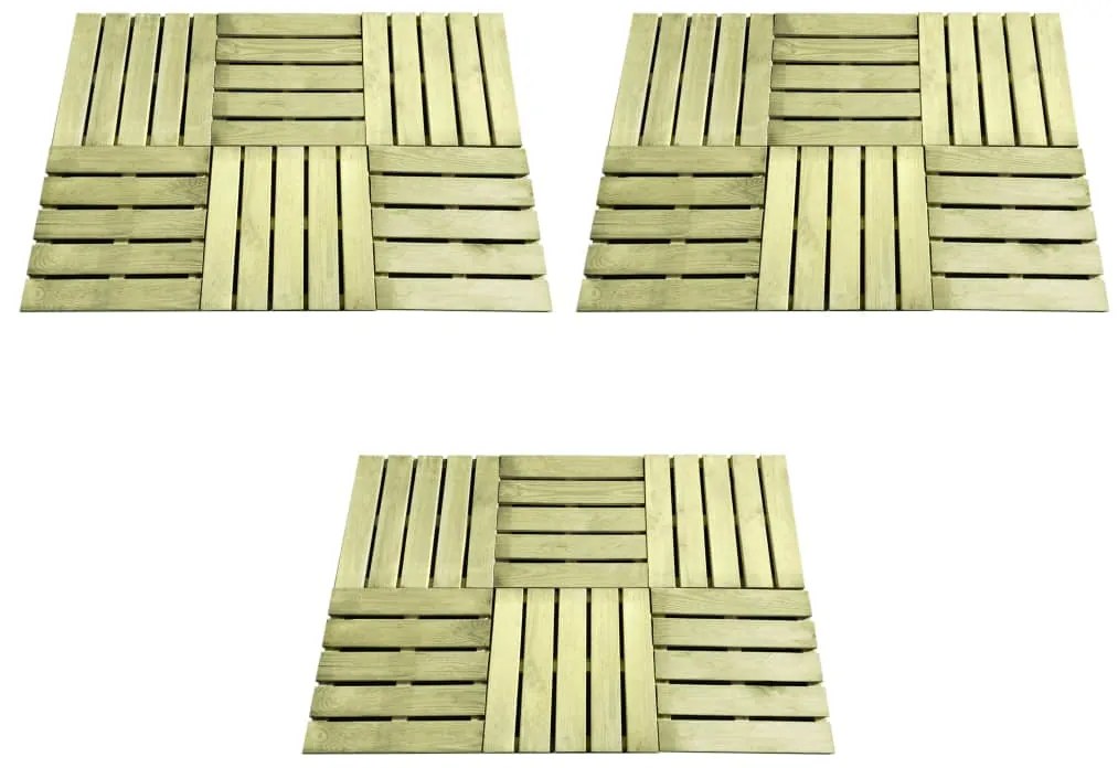 vidaXL Πλακάκια Deck 18 τεμ. Πράσινα 50 x 50 εκ. Ξύλινα