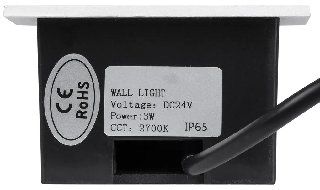 GloboStar® STEP-MINA 90626 Χωνευτό Φωτιστικό Σκαλοπατιού - Διαδρόμου LED 3W 330lm 30° DC 24V Αδιάβροχο IP65 Μ8.3 x Π8.3 x Υ5cm Θερμό Λευκό 2700K - Λευκό - 3 Years Warranty