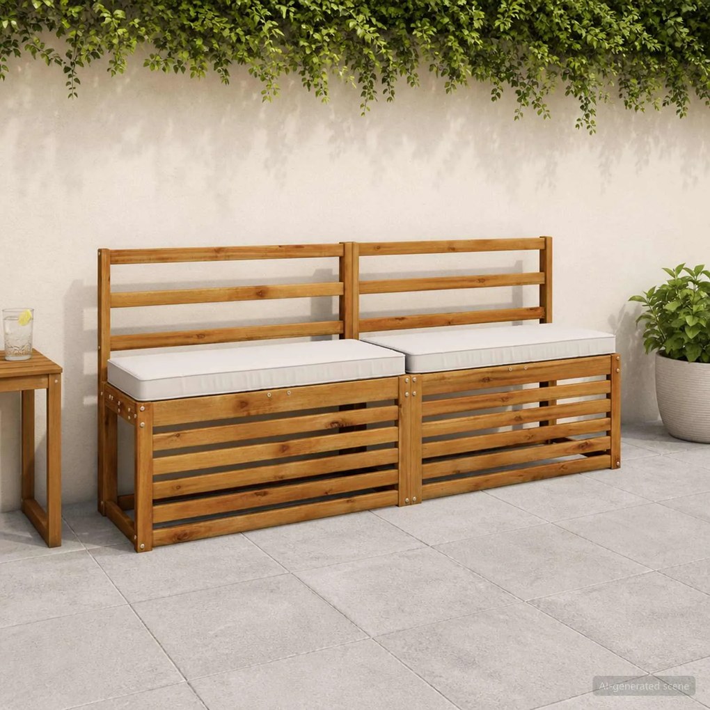 vidaXL Μαξιλάρια Πάγκου 2 Τεμαχίων VUGHT 2 pcs 100% Πολυεστέρας Λευκό