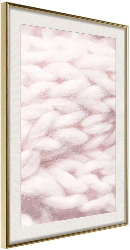 Αφίσα - Pale Pink Knit - 20x30 - Χρυσό - Με πασπαρτού