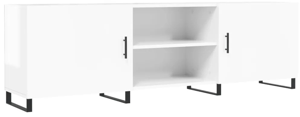vidaXL Έπιπλο Τηλεόρασης Γυαλ. Λευκό150x30x50εκ.Επεξεργασμένο Ξύλο