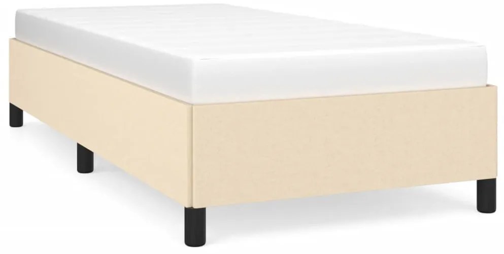 vidaXL Σκελετός Κρεβατιού Χωρίς Στρώμα Κρέμα 90x190 εκ. Υφασμάτινο