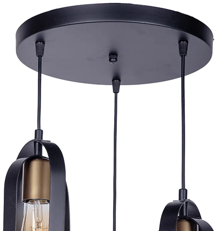 Φωτιστικό οροφής τρίφωτο Tahmno pakoworld μαύρο 30x3x31εκ