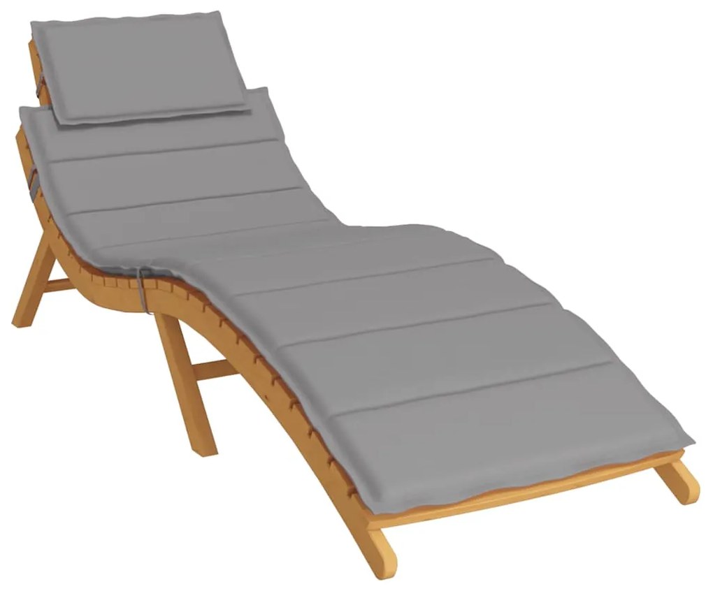 vidaXL Μαξιλάρι Ξαπλώστρας Γκρι 186x58x4 εκ. από Ύφασμα Oxford