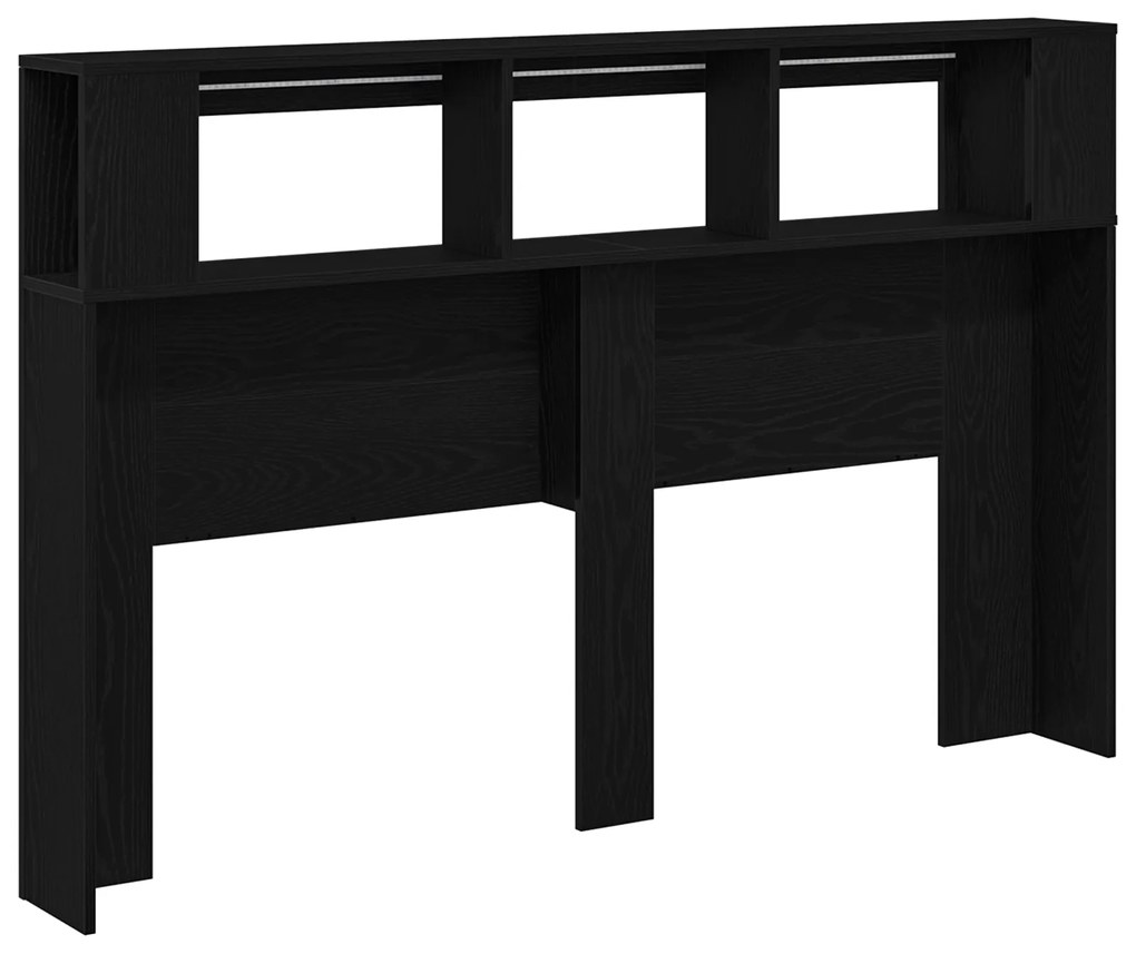 vidaXL LED Κεφαλάρι Μαύρη Δρυς 160x18,5x45 εκ Επεξεργασμένο Ξύλο