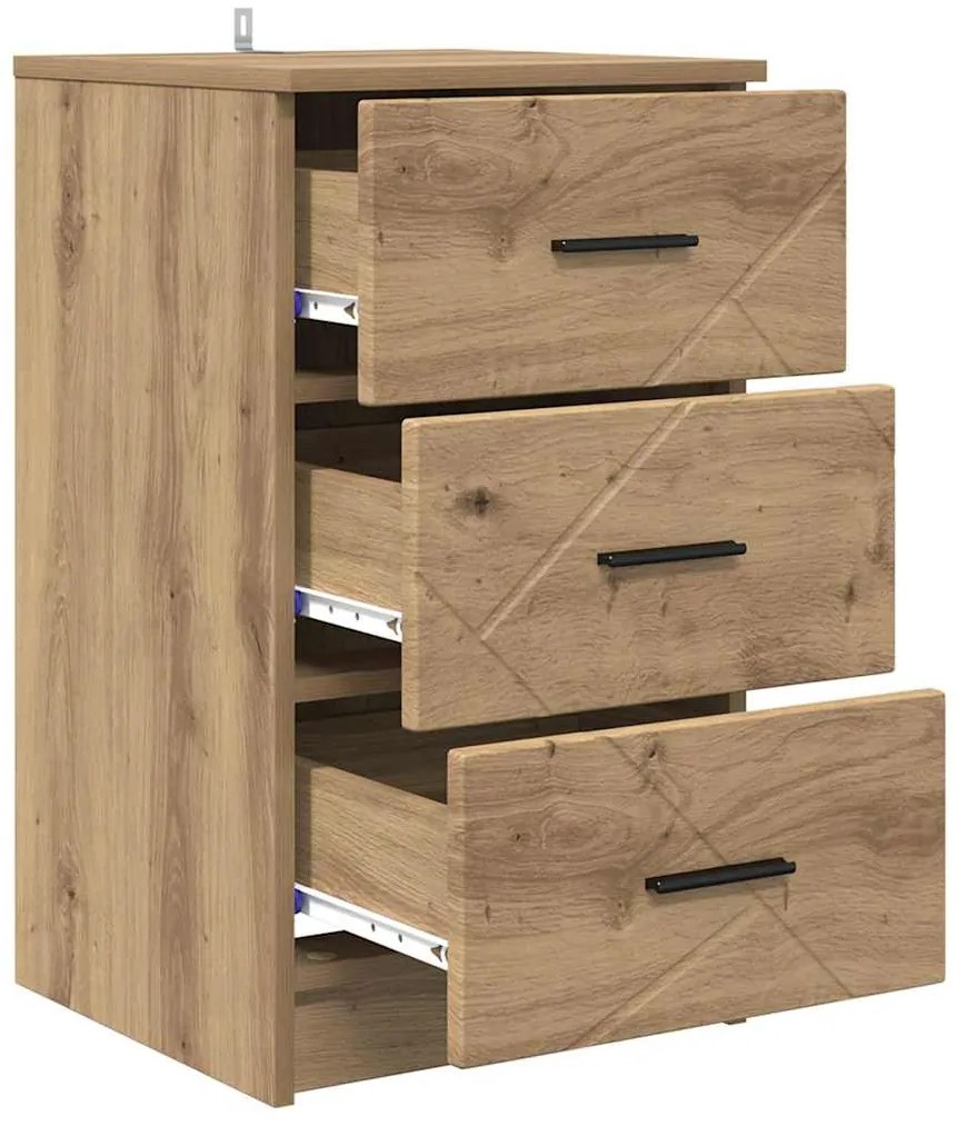 vidaXL Κομοδίνο artisan δρυς 38 x 38 x 66 εκ Επεξεργασμένο ξύλο