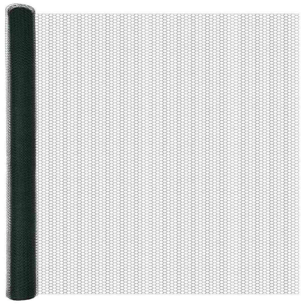 vidaXL Εξάγωνο Σίδερο Φράχτη με 7 Πόλους, 1.5 x 25 μ, Πράσινο
