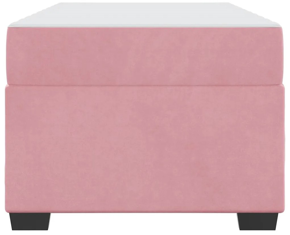 vidaXL Σκελετός Κρεβατιού με στρώμα Ροζ 100 x 200 cm ύφασμα