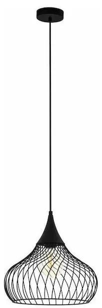 Eglo Staverton Μοντέρνο Κρεμαστό Φωτιστικό Μονόφωτο Πλέγμα με Ντουί E27 σε Μαύρο Χρώμα 43344