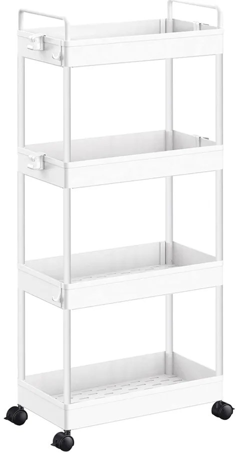 HOME USE τρόλει κουζίνας HUH-0163, 4 θέσεων, 40x21.5x91.5cm, λευκό