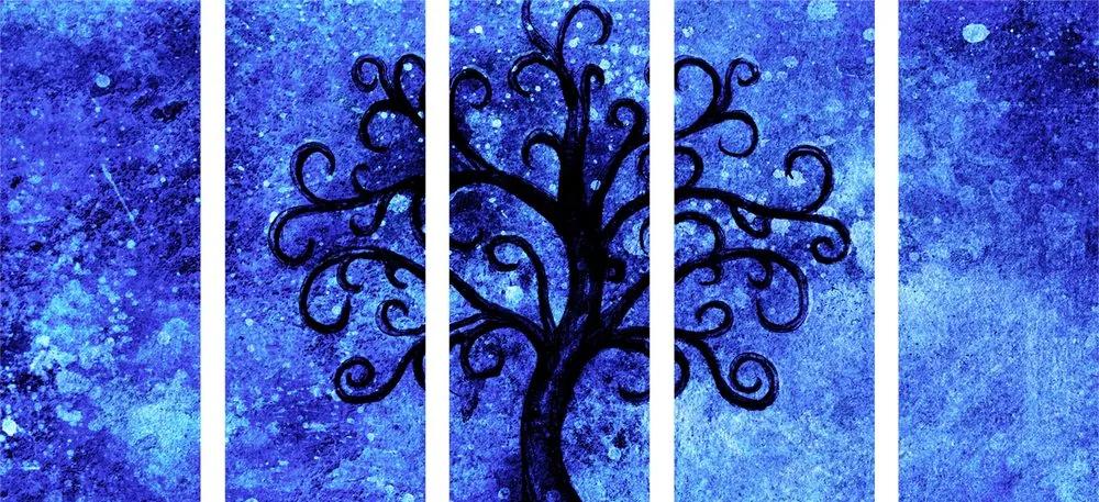 5 τμημάτων εικόνα δέντρο της ζωής σε μπλε φόντο