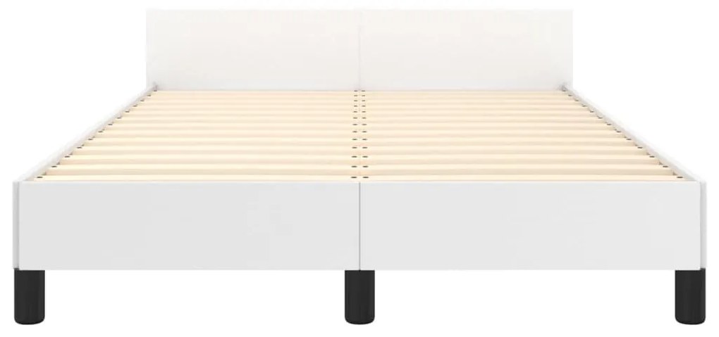 vidaXL Πλαίσιο Κρεβατιού με Κεφαλάρι Λευκό 120x200 εκ. Συνθετικό Δέρμα