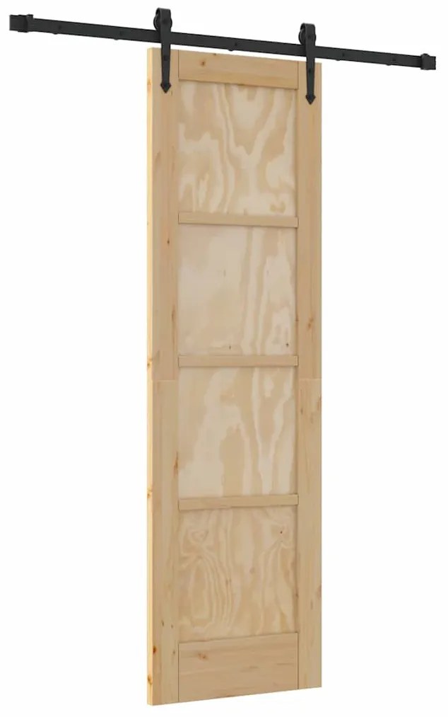 vidaXL Συρόμενη Πόρτα Καφέ 61 x 198.5 εκ. Μασίφ ξύλο πεύκου