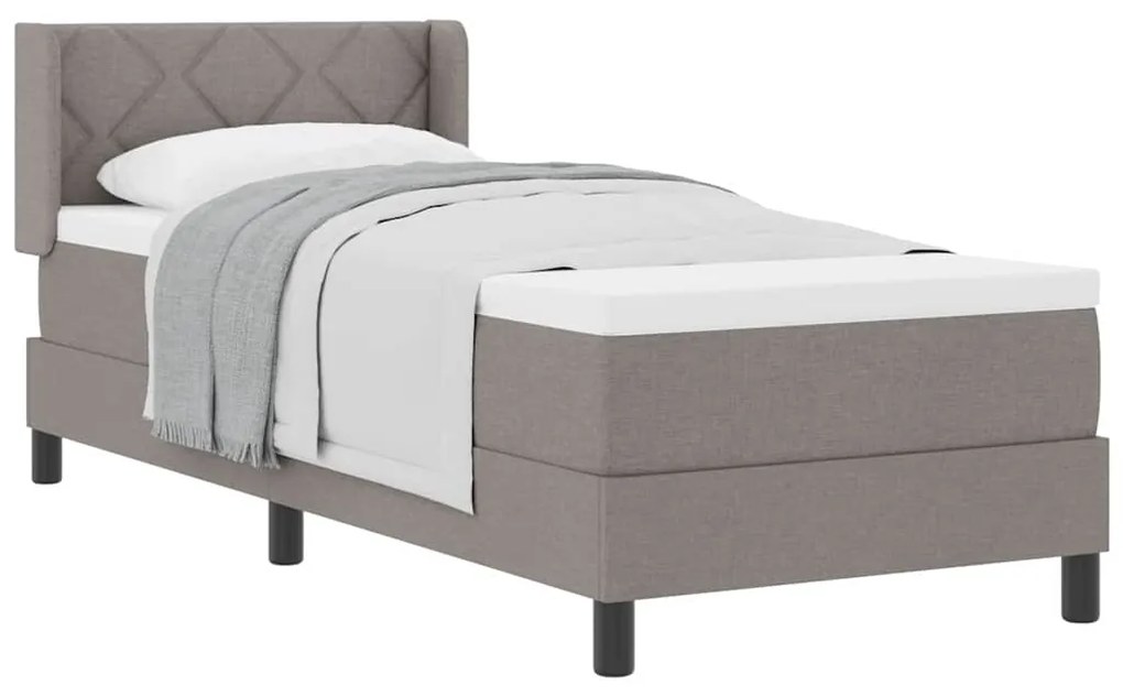 vidaXL Κρεβάτι box spring με στρώμα με στρώμα Taupe 80 x 200 cm