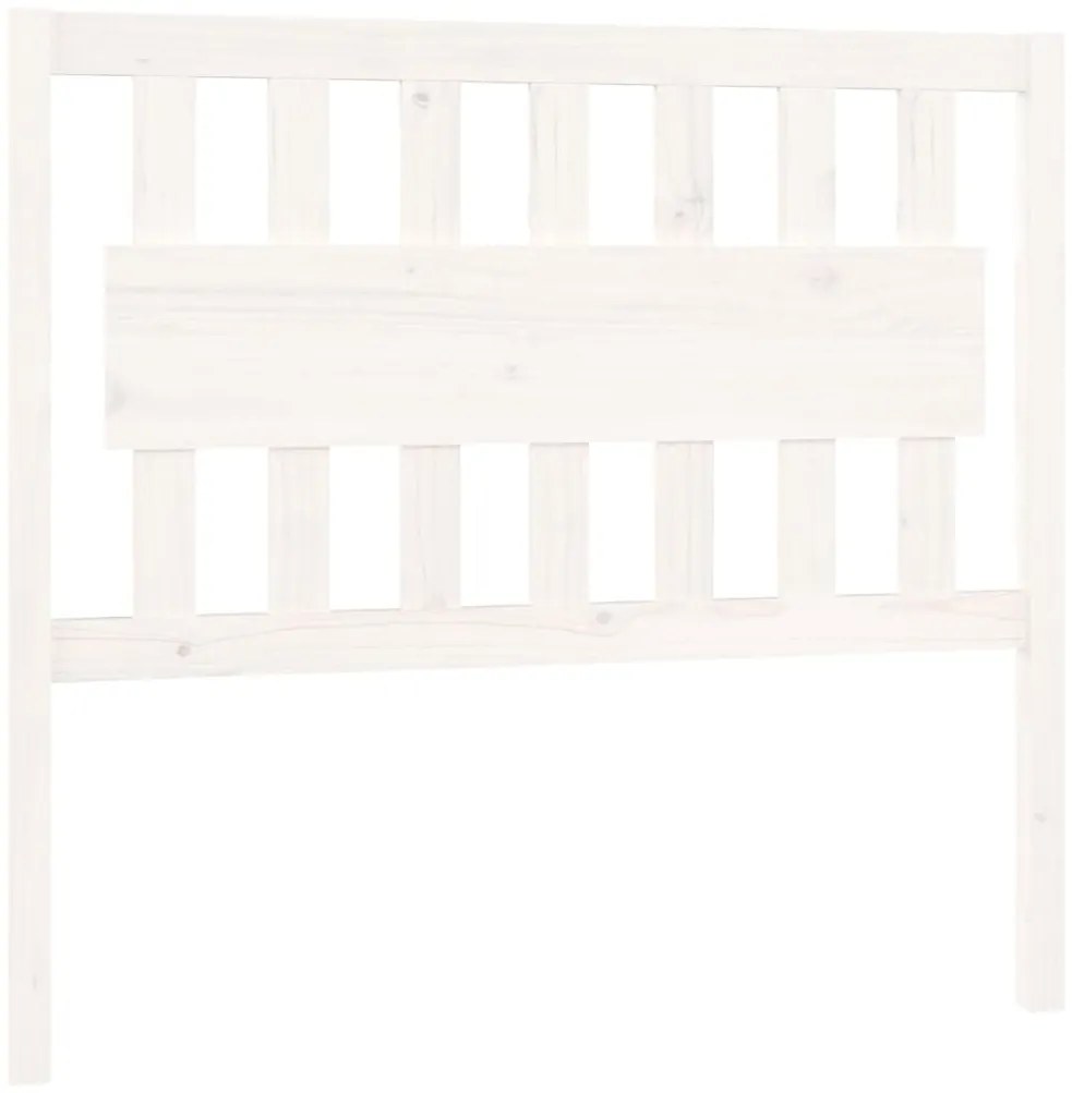 vidaXL Κεφαλάρι Κρεβατιού Λευκό 105,5 x 4 x 100 εκ. Μασίφ Ξύλο Πεύκου