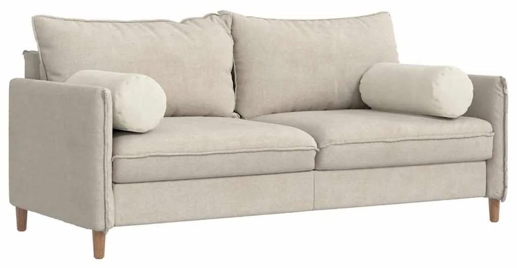 vidaXL Μαξιλάρια Στήριγμα 2 pcs Κρεμ Ø 25 x 70 cm Υφασμάτινο Κορντουρά