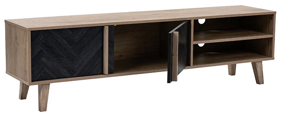 ALBERO TV STAND SONOMA DECAPE ΜΑΥΡΟ ΜΕ PATTERN 160x35xH45cm - 05-0435 - 05-0435